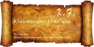 Kleinberger Flávia névjegykártya